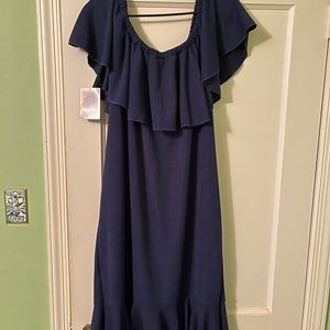 LuLaRoe 3XL Solid Navy Cici Dress